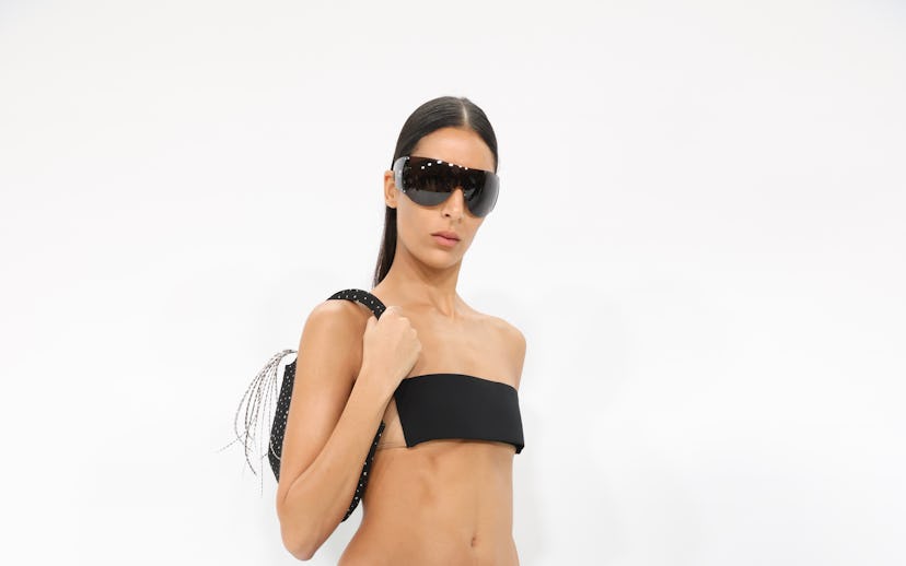 Backstage at Courrèges RTW Spring 2025 as part of Paris Ready to Wear Fashion Week held at Carreau d...