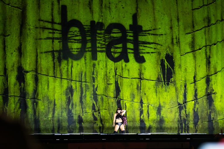GLASTONBURY, ENGLAND - JUNE 28: (EDITORIAL USE ONLY) Charli XCX performs on the other stage during d...