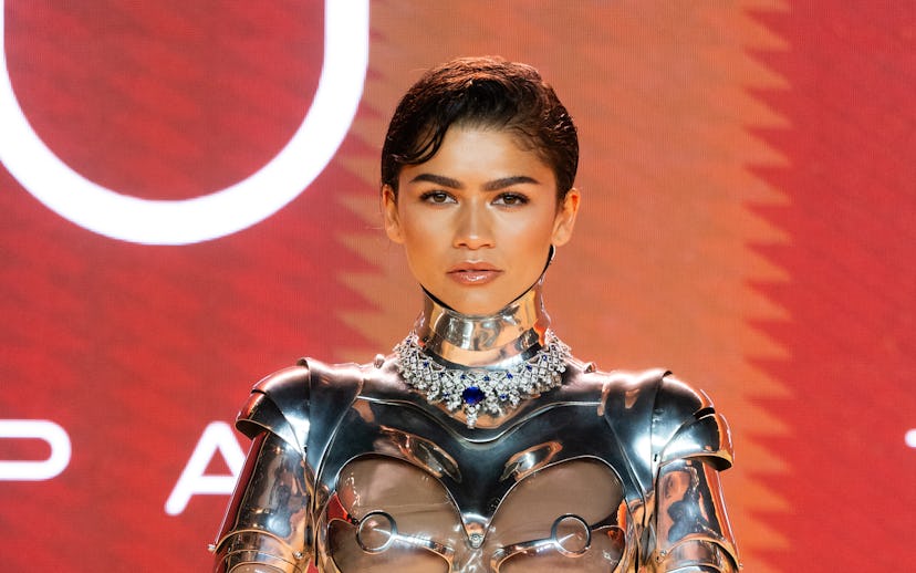 LONDON, ENGLAND - FEBRUARY 15: Zendaya attends the World Premiere of "Dune: Part Two" in London's Le...
