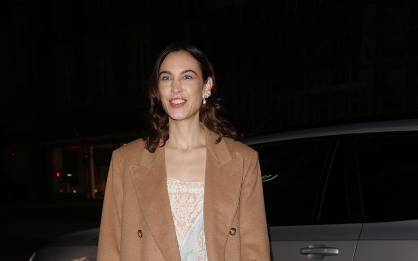 LONDON, ENGLAND - FEBRUARY 17: Alexa Chung is seen attending the British Vogue x GQ BAFTA Fashion & ...
