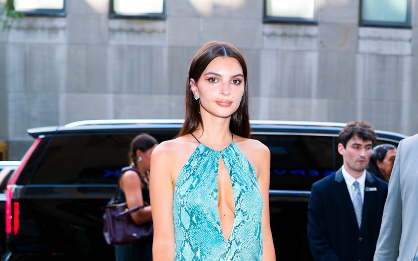 NEW YORK, NEW YORK - JULY 16: Emily Ratajkowski seen at "Late Night with Seth Meyers" in Midtown on ...