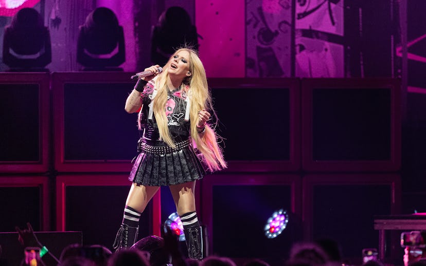 VANCOUVER, BRITISH COLUMBIA - MAY 22: Avril Lavigne performs on stage during her 'Greatest Hits Tour...
